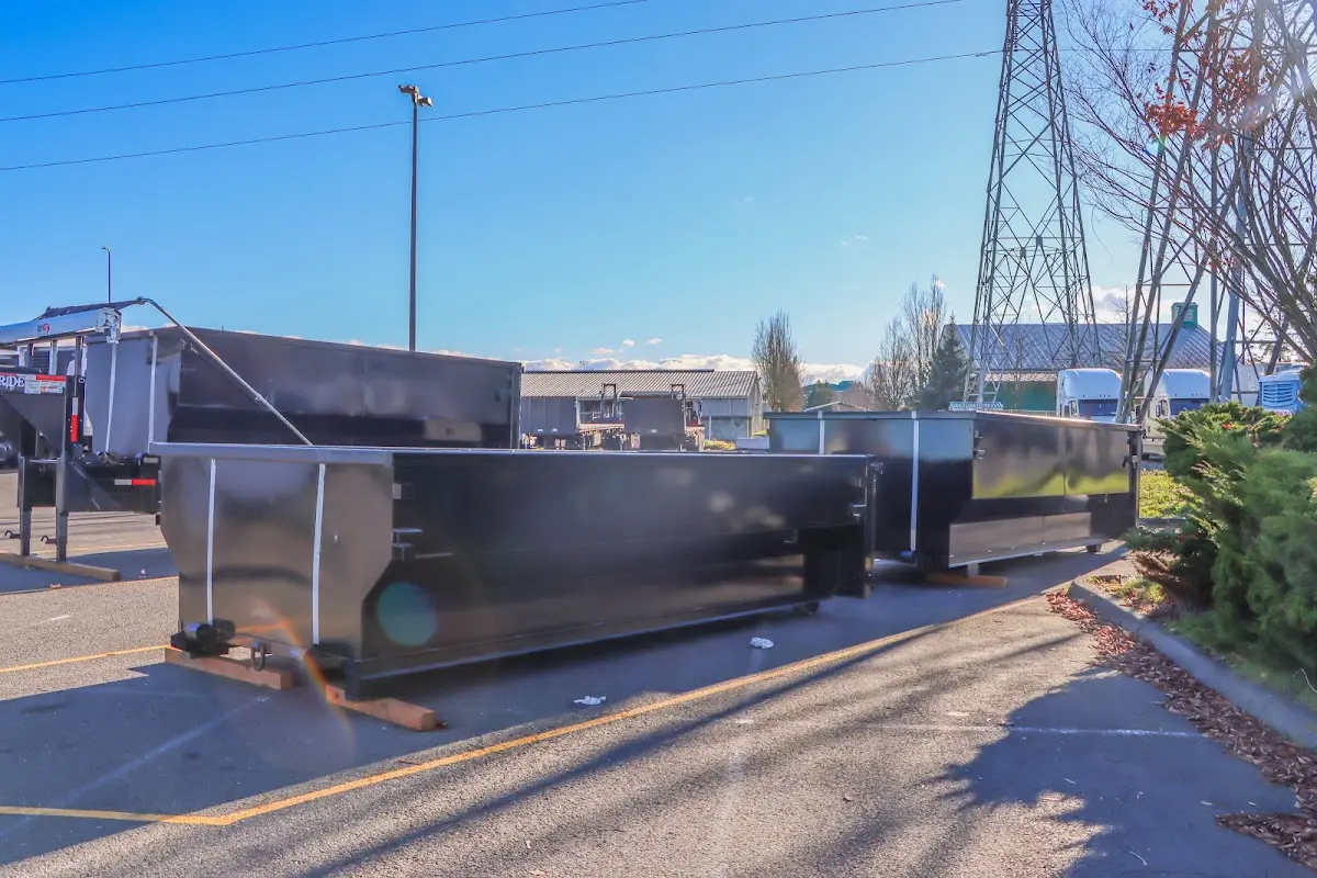Roll-off dumpster ready for waste disposal at job site for 30 Yard Dumpster Rental in Augusta